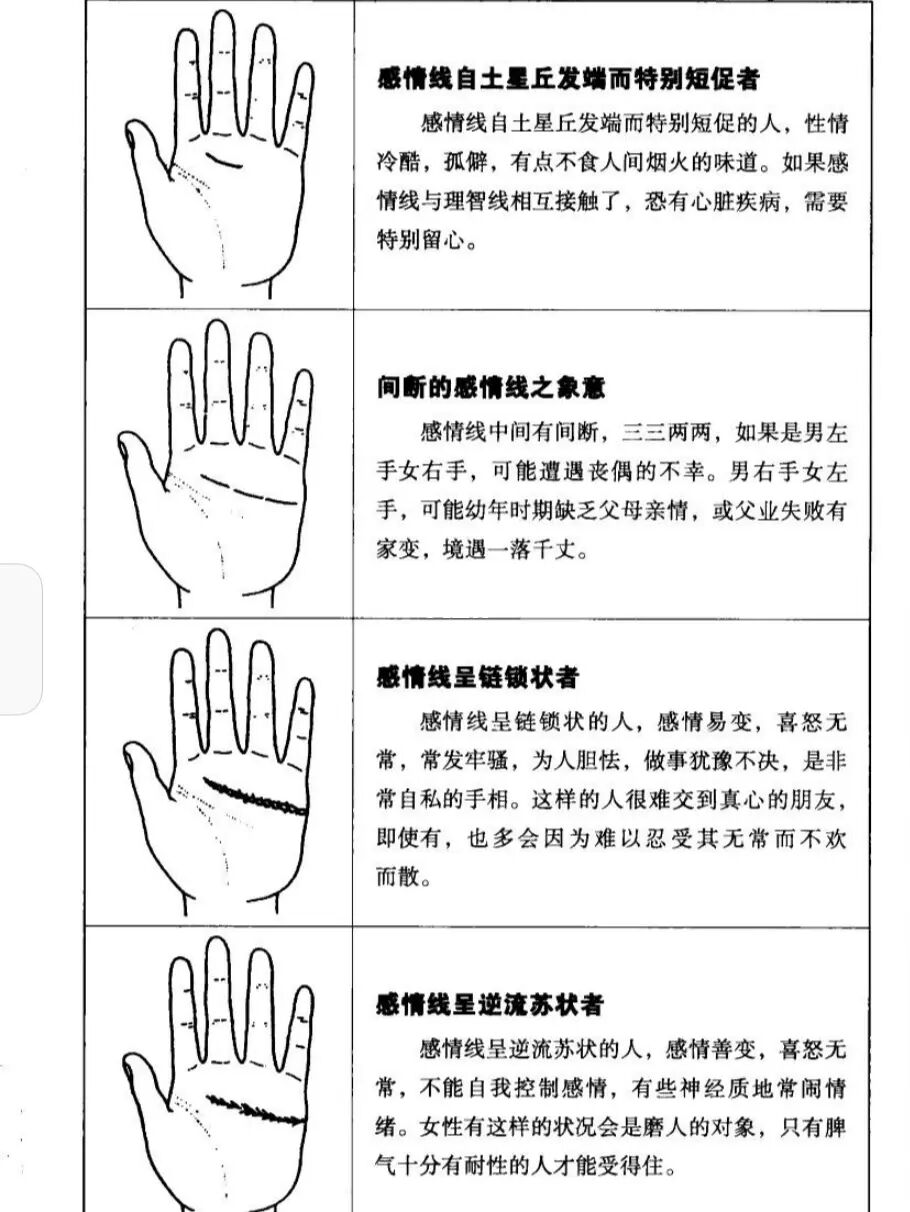 女人手相感情线爱情观透露一些什么信息吗(图)