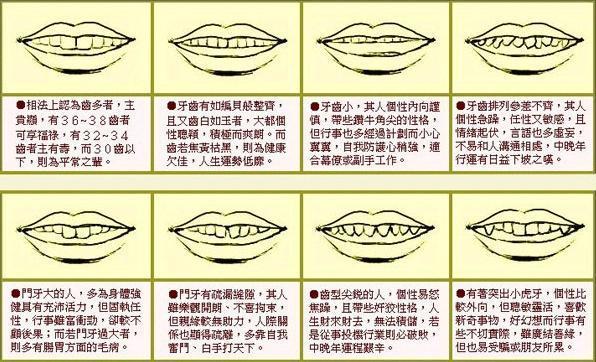 详细分析: 面相算命图解牙齿各种长相带来的运势, 不看你会后悔!